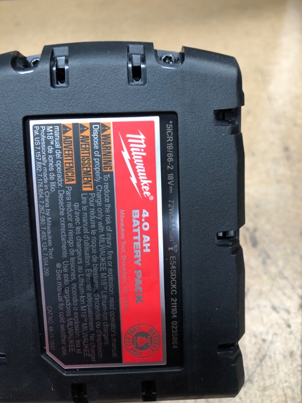 Photo 5 of Milwaukee M18 18-Volt Lithium-Ion XC Starter Kit with One 5.0Ah Battery and Charger