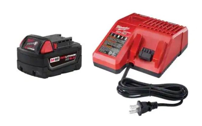 Photo 1 of Milwaukee M18 18-Volt Lithium-Ion XC Starter Kit with One 5.0Ah Battery and Charger