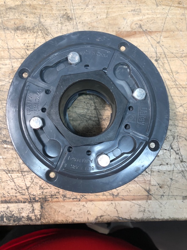 Photo 1 of 3 in. Round Black PVC Shower Drain with 4-3/16 in. Square Stainless Steel Drain Cover