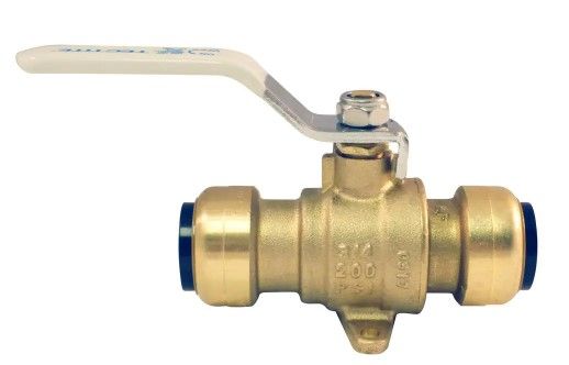 Photo 1 of 3/4 in. Brass Push Ball Valve with Flange and Drain