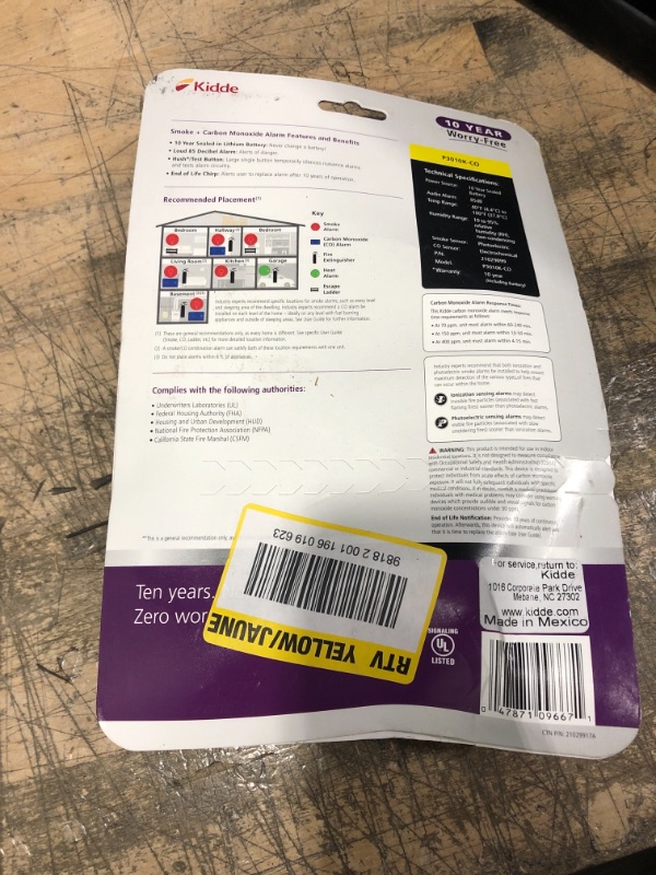 Photo 3 of 10-Year Worry Free Smoke & Carbon Monoxide Detector, Lithium Battery Powered with Photoelectric Sensor

