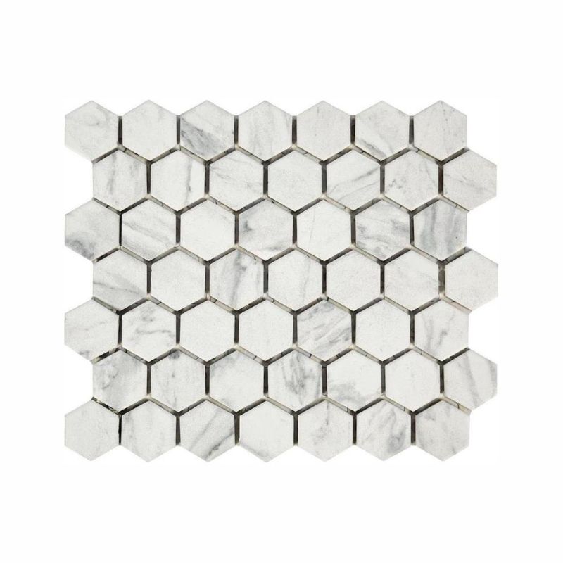 Photo 1 of ** SETS OF 3 **
Carrara 10 in. x 12 in. x 6.35 mm Ceramic Hexagon Mosaic Floor and Wall Tile (0.81 sq. ft./Each)
