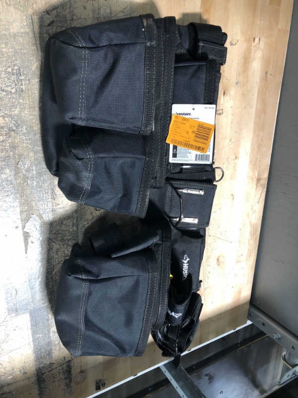 Photo 1 of 16-Pocket Black Carpenter's Tool Belt with Suspenders
