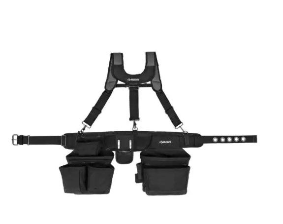 Photo 1 of 16-Pocket Black Carpenter's Tool Belt with Suspenders
