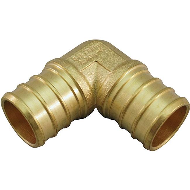 Photo 1 of 3/4 in. Brass PEX Barb 90 Elbow (10-Pack), 10PK
