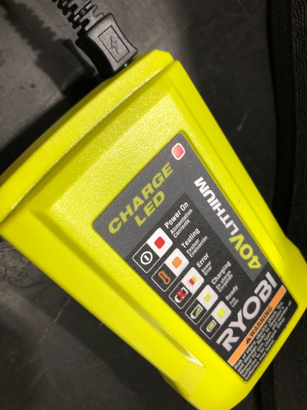 Photo 2 of ***DOESNT POWER ON WHEN TESTED** RYOBI
40V Vac Attack Cordless Leaf Vacuum/Mulcher with 5.0 Ah Battery and Charger