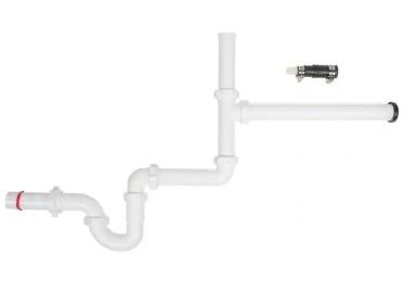 Photo 1 of 1-1/2 in. White Plastic Slip-Joint Garbage Disposal Install Kit with Dishwasher Garbage Disposal Connector
