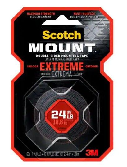 Photo 1 of 3M Scotch 1 in. x 1.33 yds. Permanent Double Sided Extreme Mounting Tape 3 PACKS.