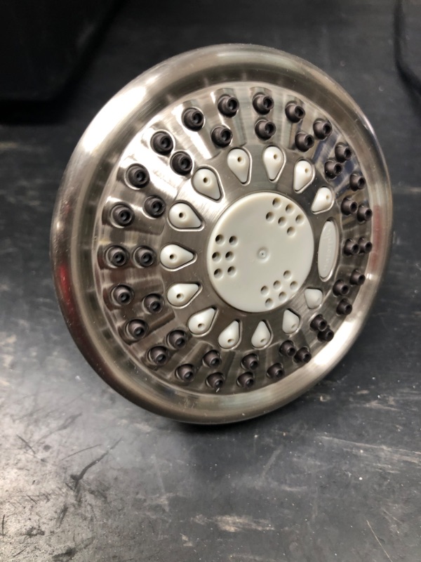 Photo 1 of **MISISNG NECK**SHOWER HEAD ONLY** Waterpik
5-Spray 3.8 in. Single Wall Mount Low Flow Fixed Shower Head in Brushed Nickel