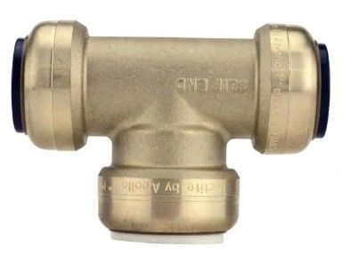 Photo 1 of 1 in. CTS x 1 in. CTS x 1 in. IPS Brass Push-To-Connect Slip Tee