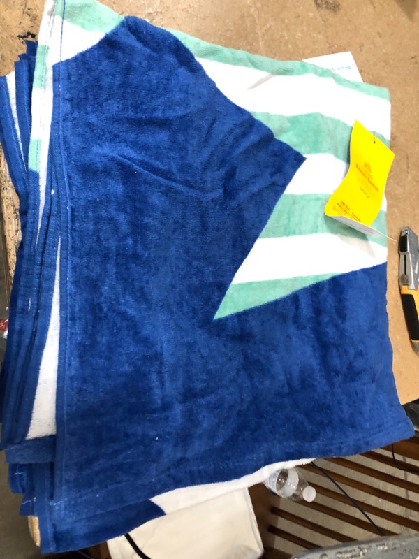 Photo 2 of 2 pack**Shark Striped Printed Beach Towel Blue - Sun Squad™

