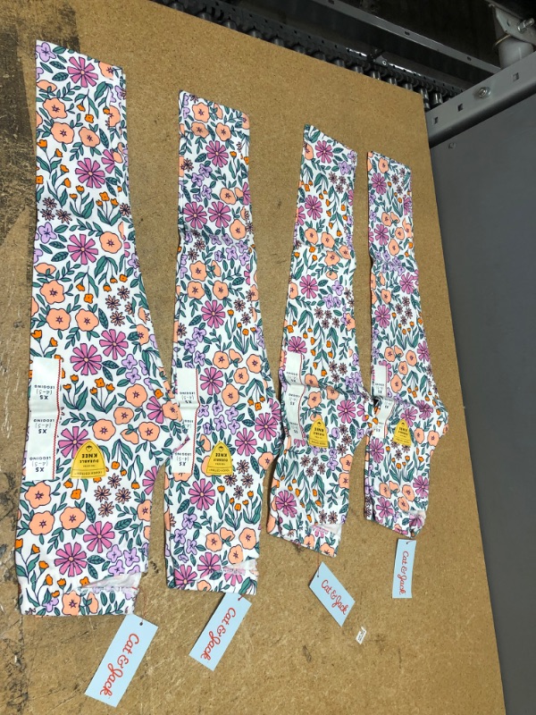 Photo 2 of 4 PACK**** Toddler Girls' Floral Leggings - Cat & Jack™ White