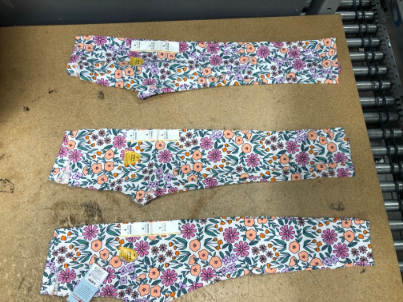 Photo 2 of 3 PAIR*** (Small) Toddler Girls' Floral Leggings - Cat & Jack™ White

