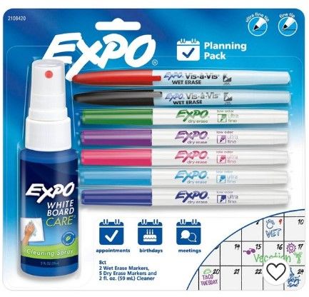 Photo 1 of 2 PACK** 12ct Brown Jr Tote Bag - Spritz™ + Expo 8pk Wet & Dry Erase Marker Starter Set with Cleaner & Fine/Ultra Fine Tip Multicolored