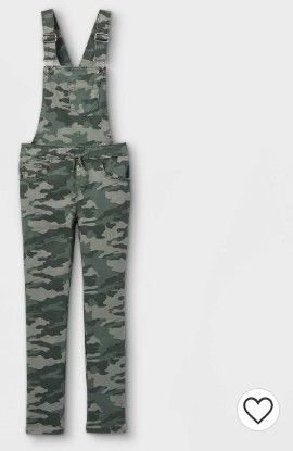 Photo 1 of (Medium) Girls' Camo Overalls - Cat & Jack™ Olive

