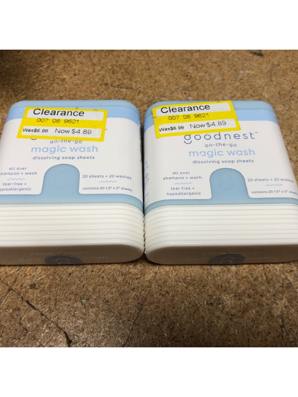 Photo 1 of 2 PACK** Goodnest Magic Wash Dissolving Soap Sheets - Pure Fragrance Free - 20ct