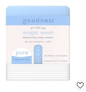 Photo 1 of 2 PACK** Goodnest Magic Wash Dissolving Soap Sheets - Pure Fragrance Free - 20ct