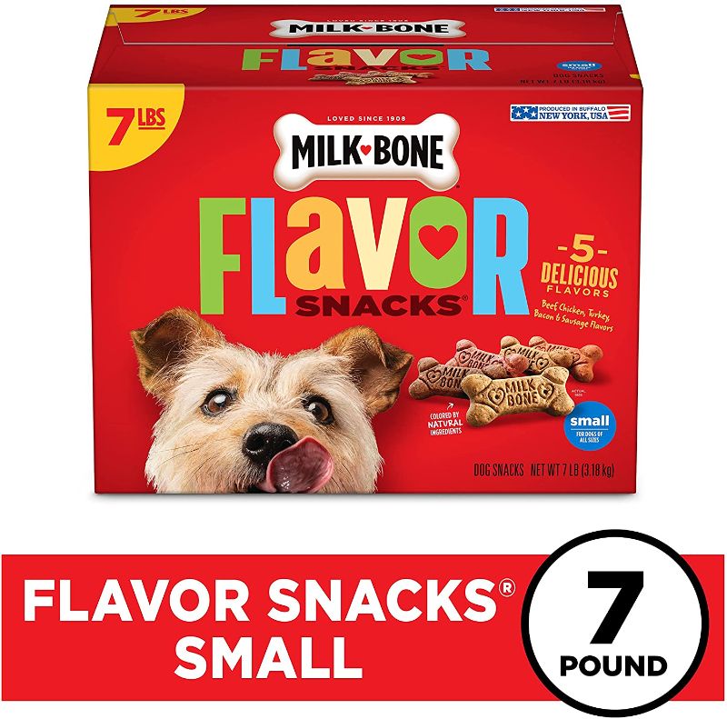 Photo 1 of 2 PACK, Milk-Bone Flavor Snacks Small Dog Treats, 7 Pound BEST BY 05/08/22
