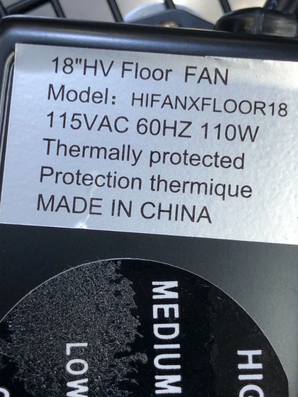 Photo 4 of Simple Deluxe, Commercial, Residential, and Greenhouse Use 18 Inch 3-Speed High Velocity Heavy Duty Metal Industrial Floor Fans, Black
