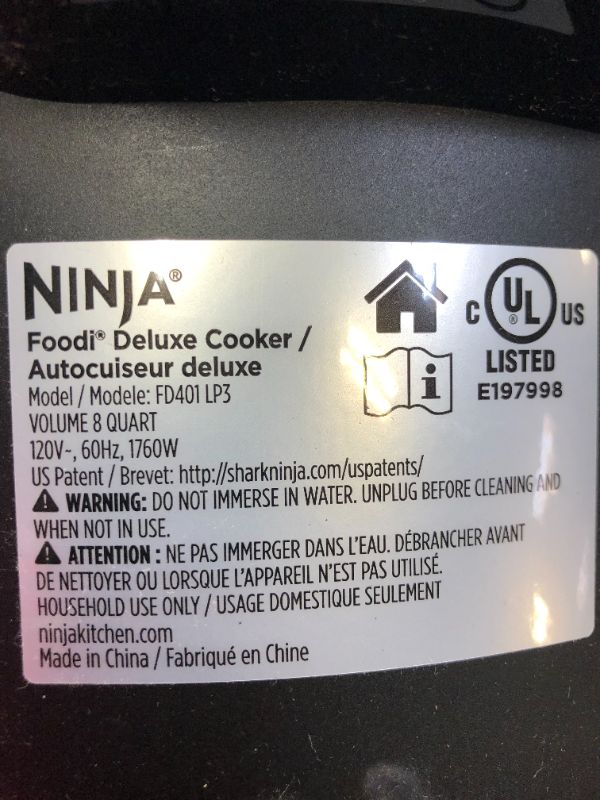 Photo 6 of Ninja FD401 Foodi 12-in-1 Deluxe XL 8 qt. Pressure Cooker & Air Fryer 5 qt. Crisper Basket, 

