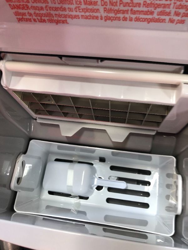 Photo 4 of Frigidaire EFIC452-SSRED XL Maker, Makes 40 Lbs. of Clear Square Ice Cubes A Day, Stainless, Red Steel & Perfect Stix - PS Draw 25CT-IceBag Icebag , 10 Lbs 