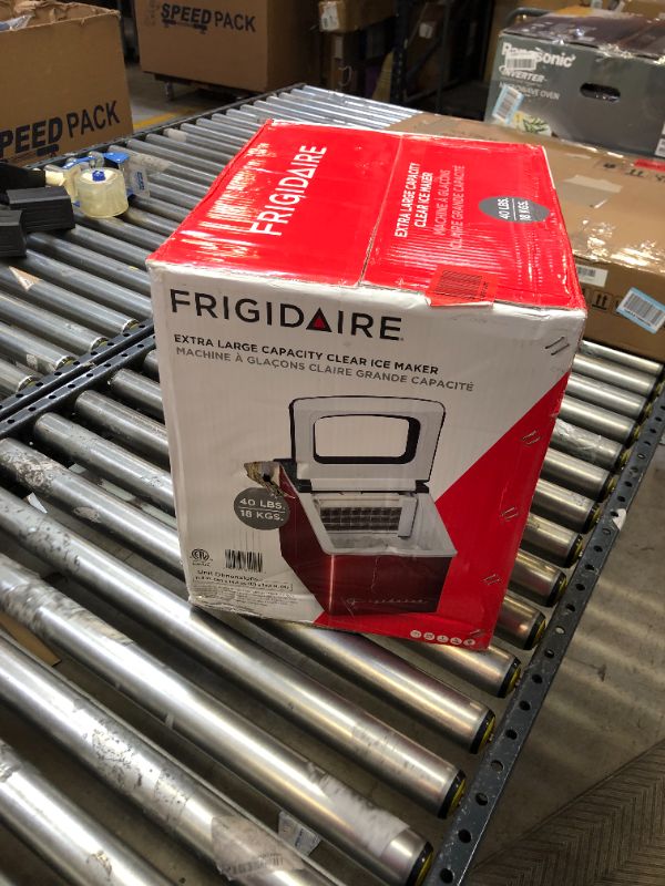 Photo 6 of Frigidaire EFIC452-SSRED XL Maker, Makes 40 Lbs. of Clear Square Ice Cubes A Day, Stainless, Red Steel & Perfect Stix - PS Draw 25CT-IceBag Icebag , 10 Lbs 