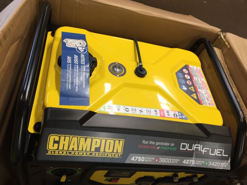 Photo 3 of Champion Power Equipment 201052 4750/3800-Watt Dual Fuel Portable Generator with Electric Start