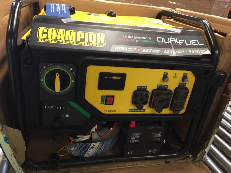 Photo 2 of Champion Power Equipment 201052 4750/3800-Watt Dual Fuel Portable Generator with Electric Start