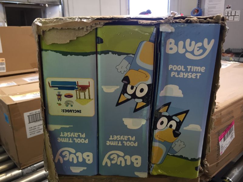 Photo 2 of Bluey Pool Time Playset; CASE OF 3 TOTAL, CAARDBOARD TORE OFF. NO DMG TO PRODUCT
