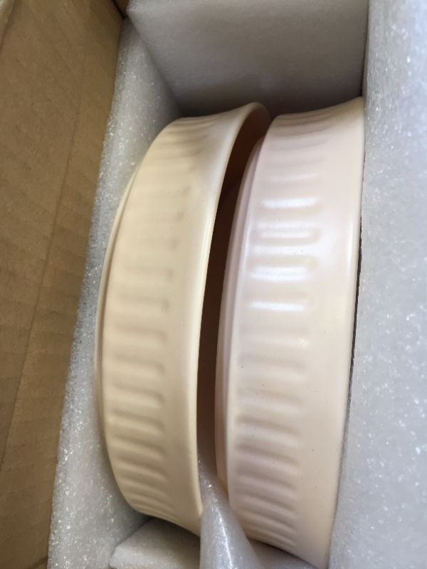 Photo 2 of CASE OF 8; Ceramic Pie Pan Set of 2 - 8.5 Inches Matte Beige Pure Collection

