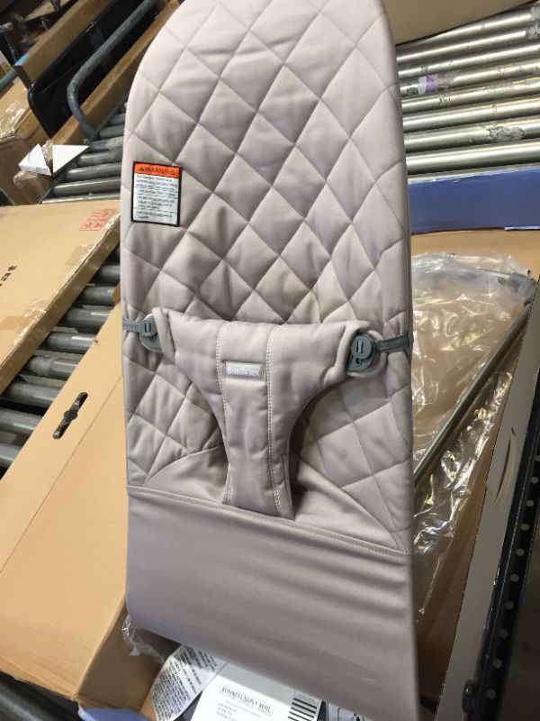 Photo 2 of Babybjorn Cotton Bouncer Bliss, Sand Grey