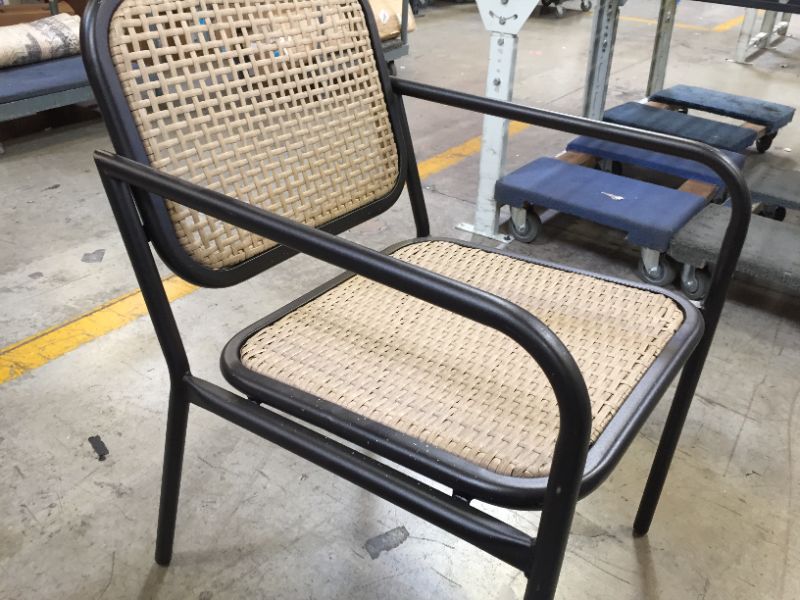Photo 2 of Boda Caning Patio Dining Chairs - Black , SCUFFS/MARKINGS

