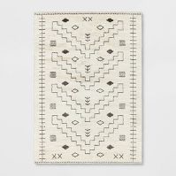 Photo 1 of Ashland Geometric Area Rug Black/Ivory 5'2"x7'

