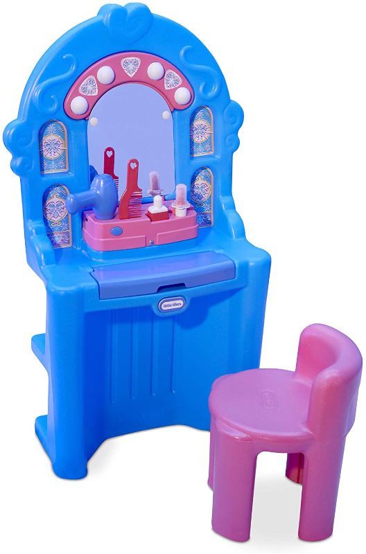 Photo 1 of Little Tikes Ice Princess Magic Mirror Roleplay Vanity with Lights Sounds and Pretend Beauty Accessories