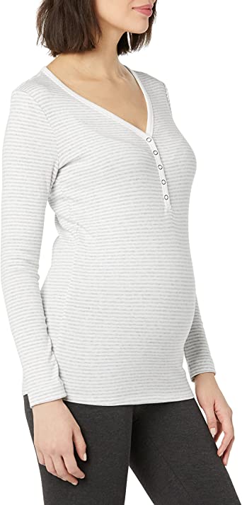 Photo 1 of Amazon Essentials Women's Maternity Nursing Slim-fit Henley Shirt
SIZE XXL