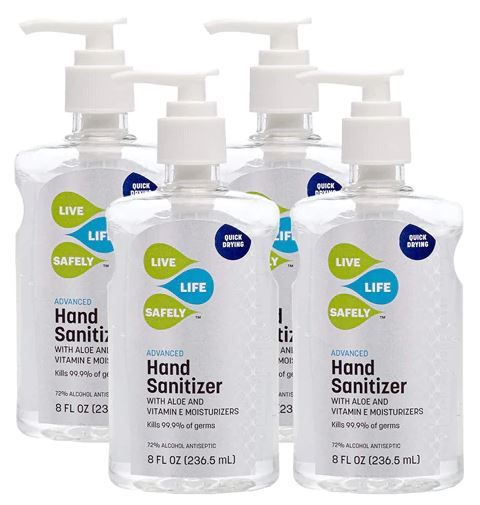 Photo 1 of Live Life Safely 8 oz Hand Sanitizer with Pump, Case Of 12 Bottles 3 pack 
