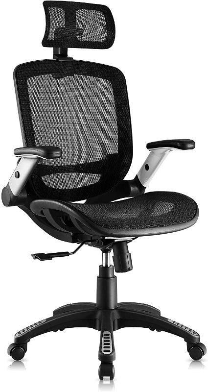 Photo 1 of Gabrylly Office Mesh Chair, Ergonomic Desk Chair - Adjustable Headrest with Flip-Up Arms, Lumbar Support, Swivel Computer Office Chair for Home Office
