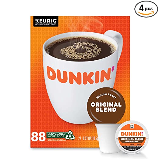 Photo 1 of Dunkin' Original Blend Medium Roast Coffee K-Cup Pods, 22 Count (Pack of 4)
2PACK 04/16/22