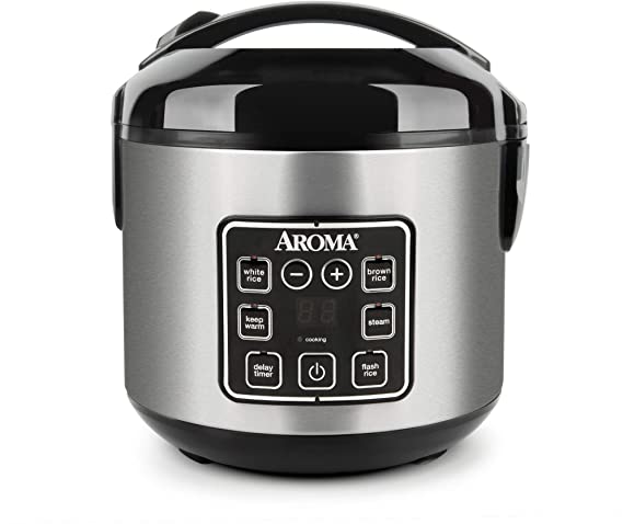 Photo 2 of Aroma Housewares ARC-914SBD Digital Cool-Touch Rice Grain Cooker and Food Steamer, Stainless, Silver, 4-Cup (Uncooked) / 8-Cup (Cooked)
