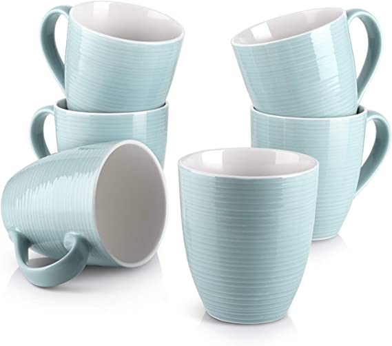 Photo 1 of DOWAN Coffee Mugs Set, 17 Oz Large Coffee Mug Set of 6 with Handle, Ceramic Mugs for Coffee Tea and Cocoa, Large Mugs Coffee Cup Set for Women Men Mom Dad, Dishwasher Microwave Safe, Turquoise
4PACK