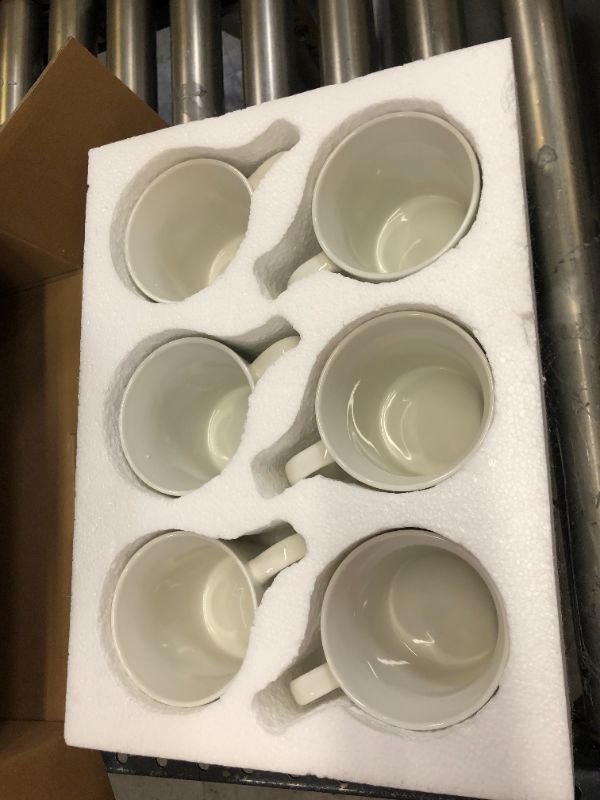Photo 2 of 18 pcs DOWAN Large Coffee Mugs Set, 18 OZ White Coffee Mug Set of 6, Ceramic Mugs with Large Handle 
