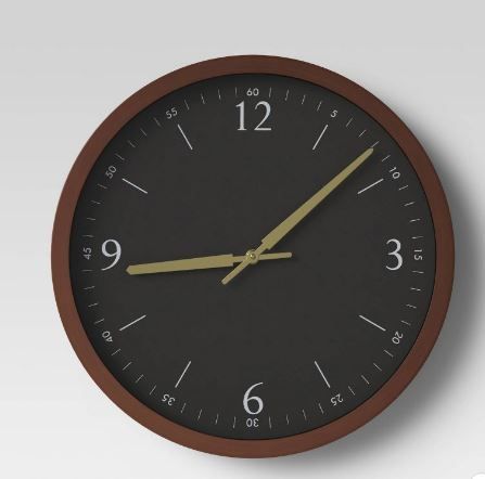 Photo 1 of 20" Walnut Woodgrain Wall Clock Black - Project 62™

