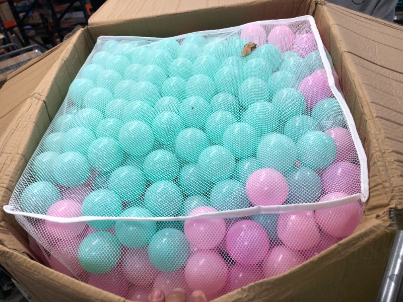 Photo 1 of Amazon Basics BPA Free Plastic Ball Pit Balls with Storage Bag, 1,000 ct (2.3” Diameter), Pastels
