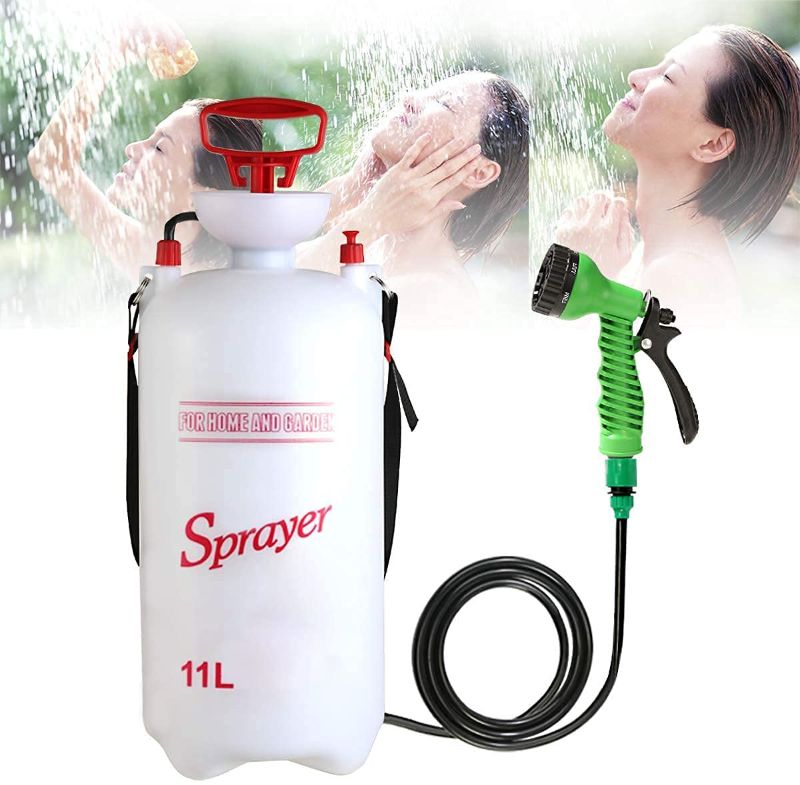 Photo 1 of CLICIC Pressure Sprayer with 7 Spray Modes, Camping Shower with Removable Hose and Shower Head for Camping Outdoor Traveling Hiking and Pet Bath
