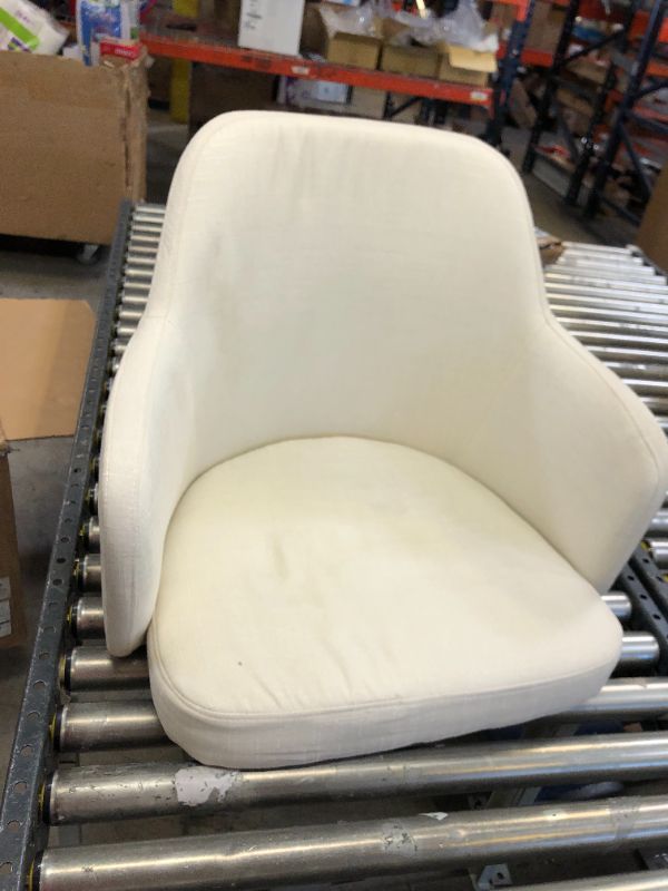 Photo 2 of Upholstered Home Office Chair with Arms Beige