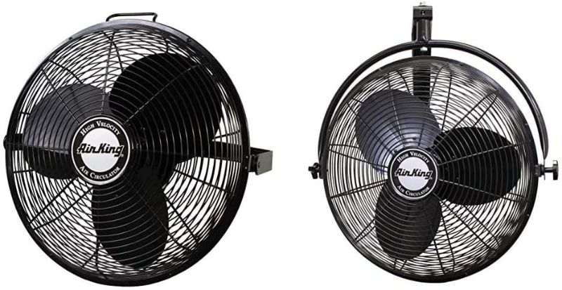 Photo 1 of Air King 9318 Industrial Grade High Velocity Multi Mount Fan, 18-Inch,Black & 9020 1/6 HP Industrial Grade Wall Mount Fan, 20-Inch,Black
