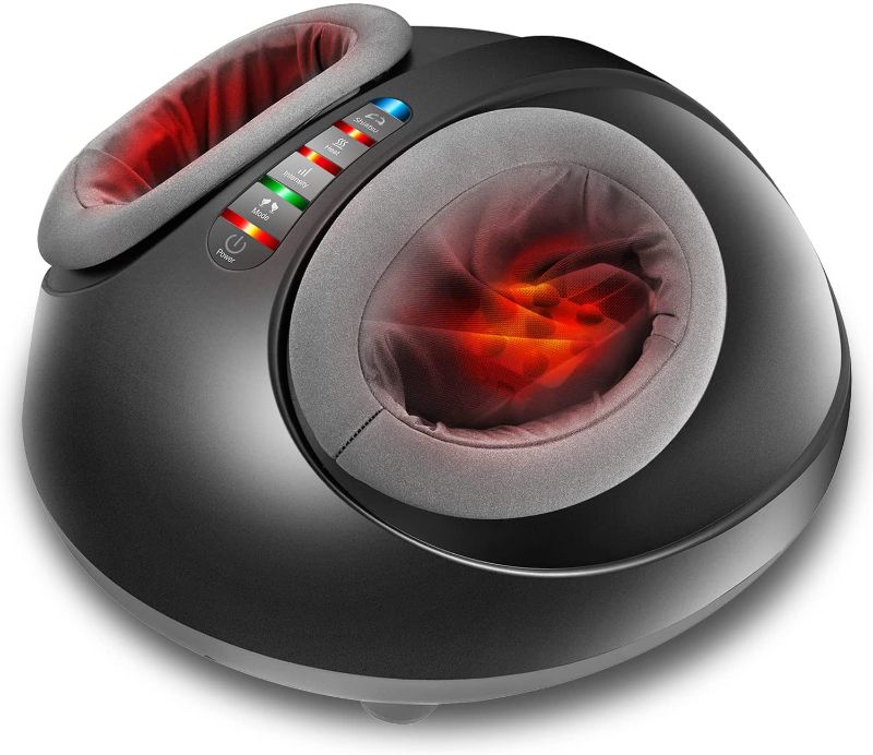 Photo 1 of Foot Massager Machine with Heat, Shiatsu Deep Kneading, Multi-Level Settings, Delivers Relief for Tired Muscles and Plantar Fasciitis, Fits feet up to Men Size 13
