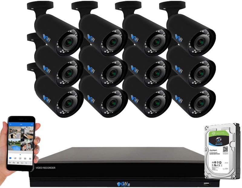 Photo 1 of GW Security 16 Channel 4K NVR 8MP (3840x2160) Smart AI Cameras, Human Detection IP Security Camera System with 12 Outdoor/Indoor 2.8-12mm Varifocal Zoom H.265+ Color Night Vision PoE Camera
