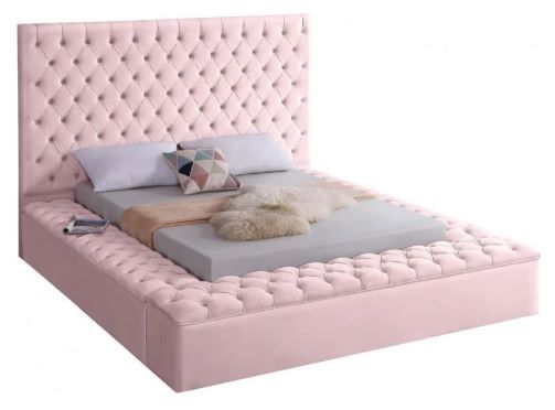 Photo 1 of Bliss Pink Velvet King Bed BlissPink-K
FULL SET