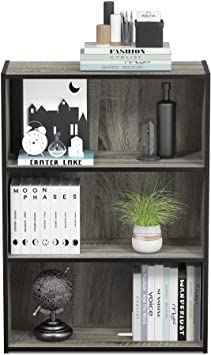 Photo 2 of Furinno Pasir 3-Tier Open Shelf Bookcase, French Oak Grey